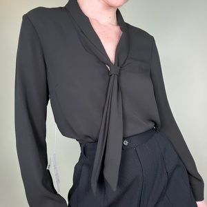 Black Sailor Knot 1920s Inspired Blouse
